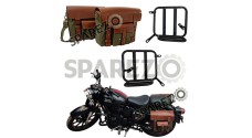 Royal Enfield New Classic Reborn 350 Olive Color Bags With Mounting Pair
