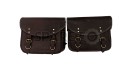 Royal Enfield Hunter 350 Leather Saddle Bags Rusty Brown With Mounting Pair - SPAREZO