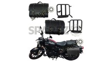 Royal Enfield New Classic Reborn 350 Leather Black Bags With Mounting Pair