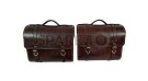 Royal Enfield Hunter 350 Leather Saddle Bags Antique Color With Mounting Pair - SPAREZO