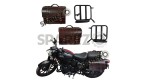 Royal Enfield New Classic Reborn 350cc Leather Antique Brown Bags and Mounting Pair - SPAREZO