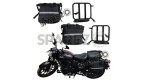 Royal Enfield New Classic Reborn 350 Canvas Saddle Black Bags With Mounting Pair - SPAREZO