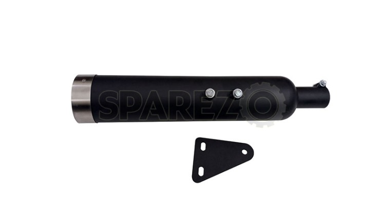 Royal Enfield New Classic Reborn 350cc AEW Bazooka Exhaust Silencer Matt Black   	 - SPAREZO