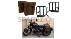 Royal Enfield New Classic Reborn 350cc Military Pannier Bags With Fitting - SPAREZO