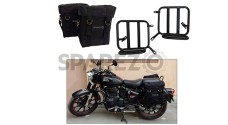 Royal Enfield New Classic Reborn 350cc Military Pannier Black Color Bags With Fitting