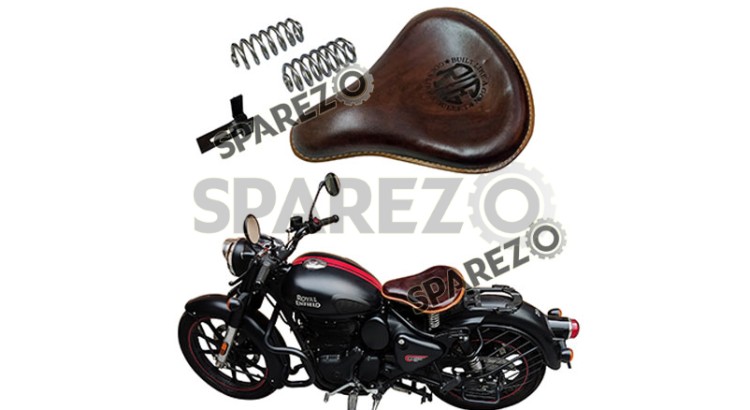 Royal Enfield New Classic Reborn 350cc Front Leather Seat Antique Brown - SPAREZO