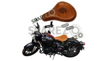 Royal Enfield New Classic Reborn 350cc Front Leather Seat Tan Brown - SPAREZO