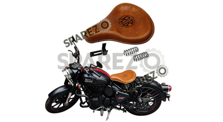 Royal Enfield New Classic Reborn 350cc Front Leather Seat Tan Brown - SPAREZO