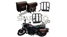 Royal Enfield New Classic Reborn 350 Black Color Bags With Mounting Pair