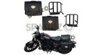 Royal Enfield New Classic Reborn 350cc Black Saddle Leather Bag Pair with Rails - SPAREZO