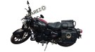 Royal Enfield New Classic Reborn 350cc Black Saddle Leather Bag Pair with Rails - SPAREZO