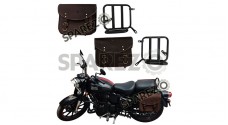Royal Enfield New Classic Reborn 350cc Saddle Bags Rusty Brown With Mounting Pair