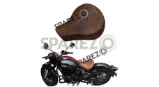 Royal Enfield New Classic Reborn 350cc Front Genuine Leather Low Rider Seat - SPAREZO