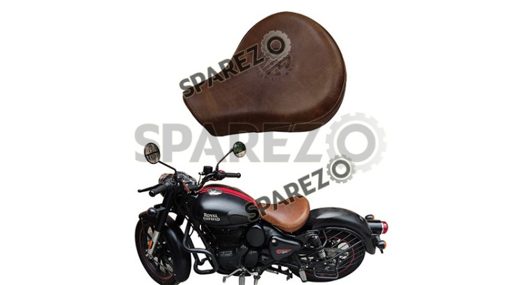 Royal Enfield New Classic Reborn 350cc Front Genuine Leather Low Rider Seat - SPAREZO