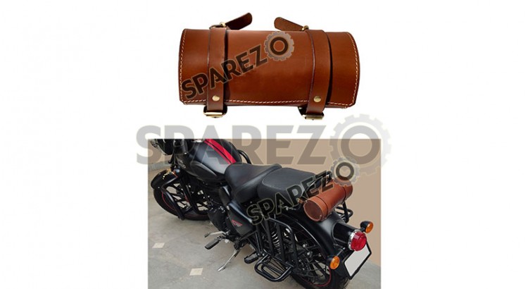 Royal Enfield New Classic Reborn 350cc Leather Tool Roll Accessories Bag - SPAREZO