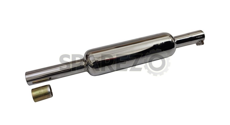 Royal Enfield Meteor 350cc Short Bottle Exhaust Silencer Chrome - SPAREZO