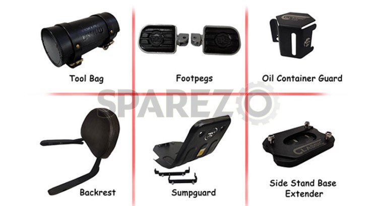 Royal Enfield New Classic Reborn 350cc 6 PCS Accessories Combo-4 - SPAREZO