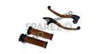 Royal Enfield New Classic Reborn 350cc Leather Covering Levers With Grips - SPAREZO