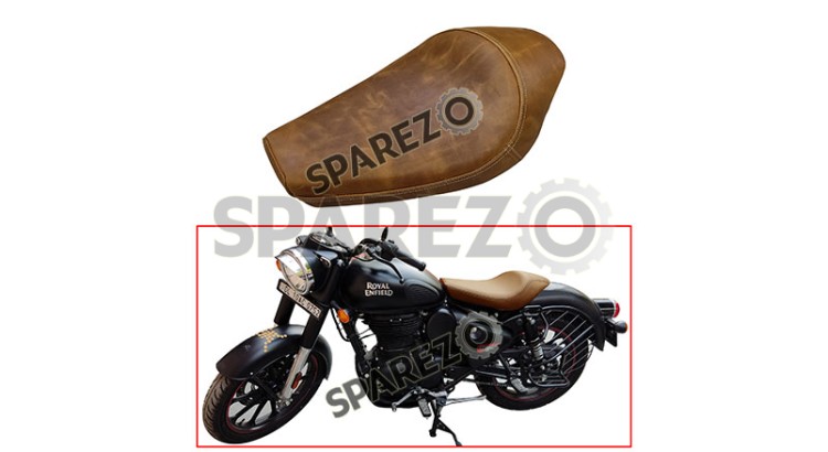 Royal Enfield New Classic Reborn 350cc Leather Low Rider Single Seat Brown Tan - SPAREZO