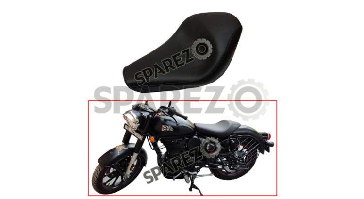 Royal Enfield New Classic Reborn 350cc Leather Low Rider Single Seat Black - SPAREZO