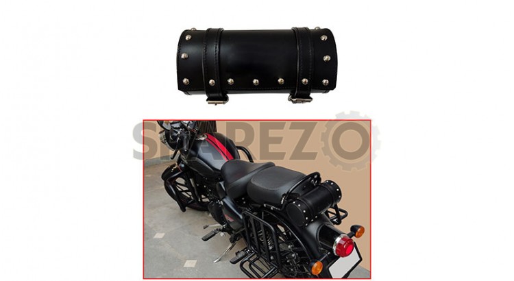 Royal Enfield New Classic Reborn 350cc Leather Tool Accessories Bag Black - SPAREZO