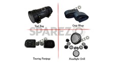 Royal Enfield New Classic Reborn 350cc Headlight Grill Tool Bag Grip Wrap and Footpegs - SPAREZO