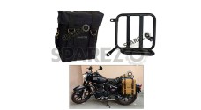 Royal Enfield Classic Reborn 350cc Black Color LH Military Pannier Bag and Mounting 2022-23 - SPAREZO