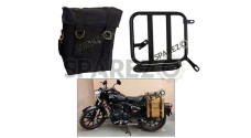 Royal Enfield Classic Reborn 350cc Black Color RH Military Pannier Bag and Mounting 2022-23