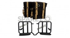 Royal Enfield New Classic Reborn 350cc Military Pannier Black and Golden Color Bags With Fitting
