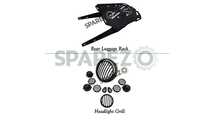 Royal Enfield New Classic Reborn 350cc Headlight Grill and Rear Luggage Rack 2022-23 - SPAREZO