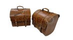 Royal Enfield New Classic Reborn 350cc Leather Brown Tan Bags Pair - SPAREZO