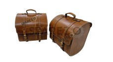 Royal Enfield Meteor 350cc Leather Brown Tan Bags Pair