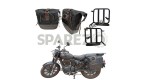 Royal Enfield Classic Reborn 350cc Pannier Luggage Bags Brown and Mounting 2022-23 - SPAREZO