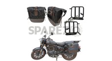 Royal Enfield Classic Reborn 350cc Pannier Luggage Bags Brown and Mounting 2022-23