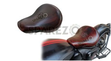 Royal Enfield New Classic Reborn 350cc Front Genuine Leather Low Rider Seat Antique Brown - SPAREZO