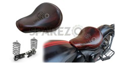 Royal Enfield New Classic Reborn 350cc Front Genuine Leather Low Rider Seat Antique Brown With Spring - SPAREZO