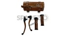 Royal Enfield New Classic Reborn and Meteor 350cc Leather Covering Levers Grips With Tool Bag - SPAREZO