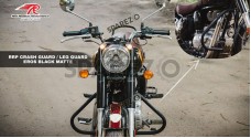 Royal Enfield Classic Reborn and Meteor 350cc Red Rooster Crash Guard Eros Matt Black - SPAREZO