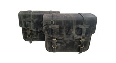 Royal Enfield Classic Reborn 350 and Meteor 350 Grey Black Leather Bags Pair