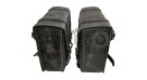 Royal Enfield Hunter 350 Grey Black Leather Bags with Mounting Pair - SPAREZO