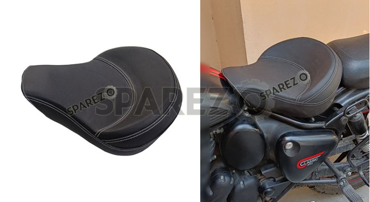 Royal Enfield Classic Reborn 350 Front Customized Black Premium Touring Seat - SPAREZO