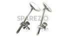 Chrome Handlebar Clamps On Round Side Mirror Set New - SPAREZO