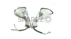 Royal Enfield Car Type Side Mirror Set With Indicators - SPAREZO