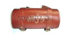 AJS Bike Genuine Tan Leather Roll Bag