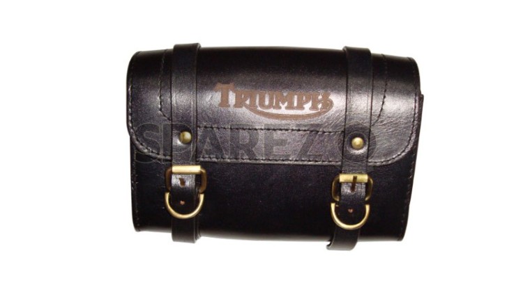 Genuine Leather Black Tool Bag For Triumph - SPAREZO