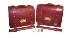Royal Enfield Pair of Brown Genuine Leather Saddle Bags