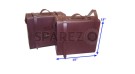 New Royal Enfield Pair Of Brown Leather Traveler Bag - SPAREZO