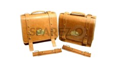 New Royal Enfield Pair Of Camel Coloured Leather Saddlebags
