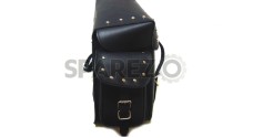 New Customized Studs Leather Saddle Bag With Pocket For Royal Enfield - SPAREZO
