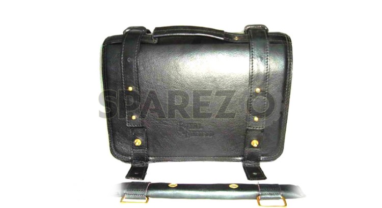 Royal Enfield Set Of Saddle Bag Black Genuine Leather - SPAREZO